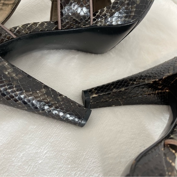 Coach Ivanah snakeskin print open toe heels shoes - Picture 8 of 11